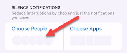 Настройки режима: экран выбора людей, которые могут вас прерывать.