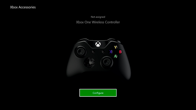 Выбор контроллера для конфигурации в Xbox Accessories