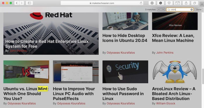 Поиск в Safari: поле поиска в правом верхнем углу окна