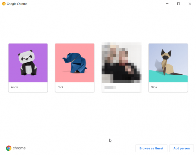 Список профилей в Profile Picker с миниатюрами
