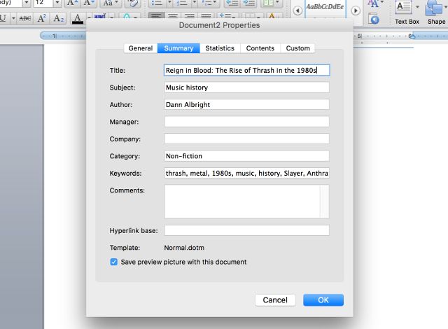 word-document-properties