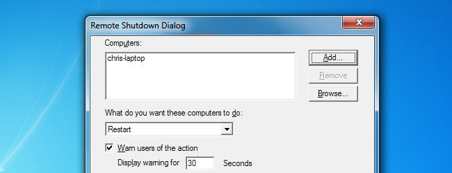 Удалённое выключение и перезагрузка Windows‑ПК