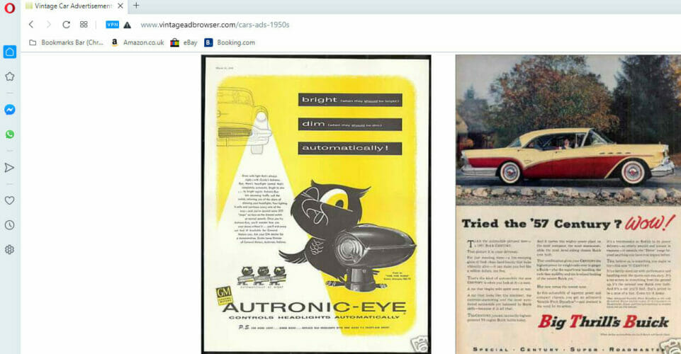 Интерфейс браузера Opera на рабочем столе