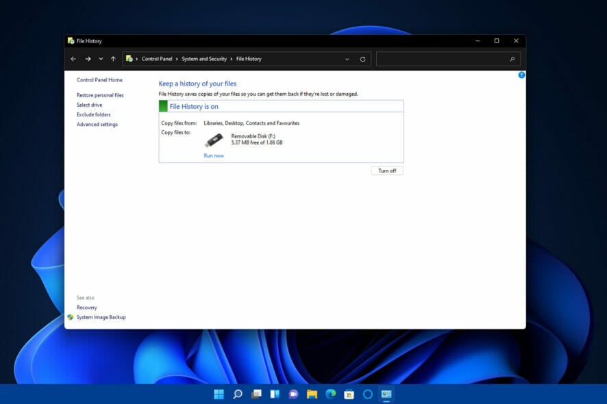История файлов Windows 11 — включение и восстановление