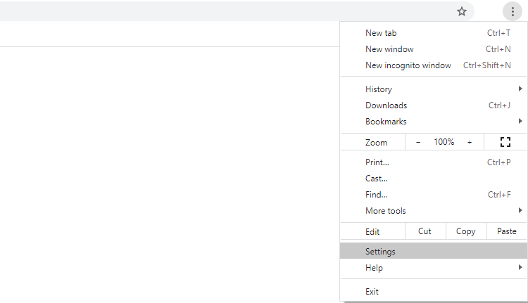 Меню три точки в Chrome