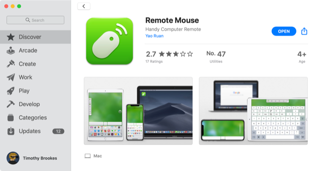 Remote Mouse в Mac App Store
