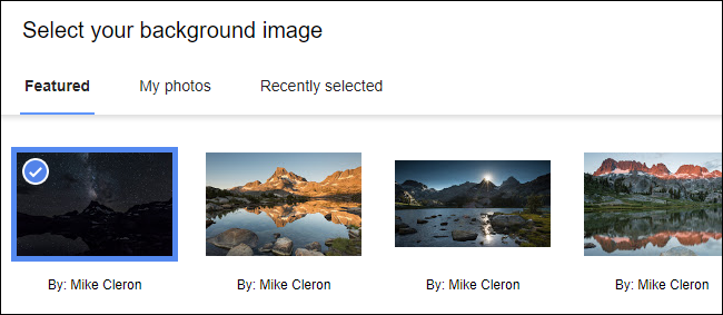 Интерфейс Google Фото с выбранной фотографией для темы
