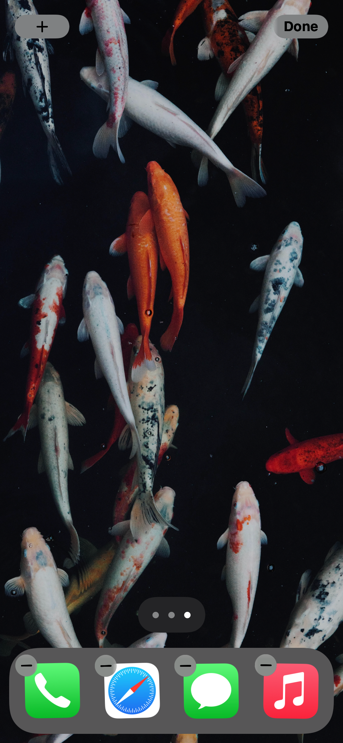 Режим редактирования домашнего экрана с виджетами