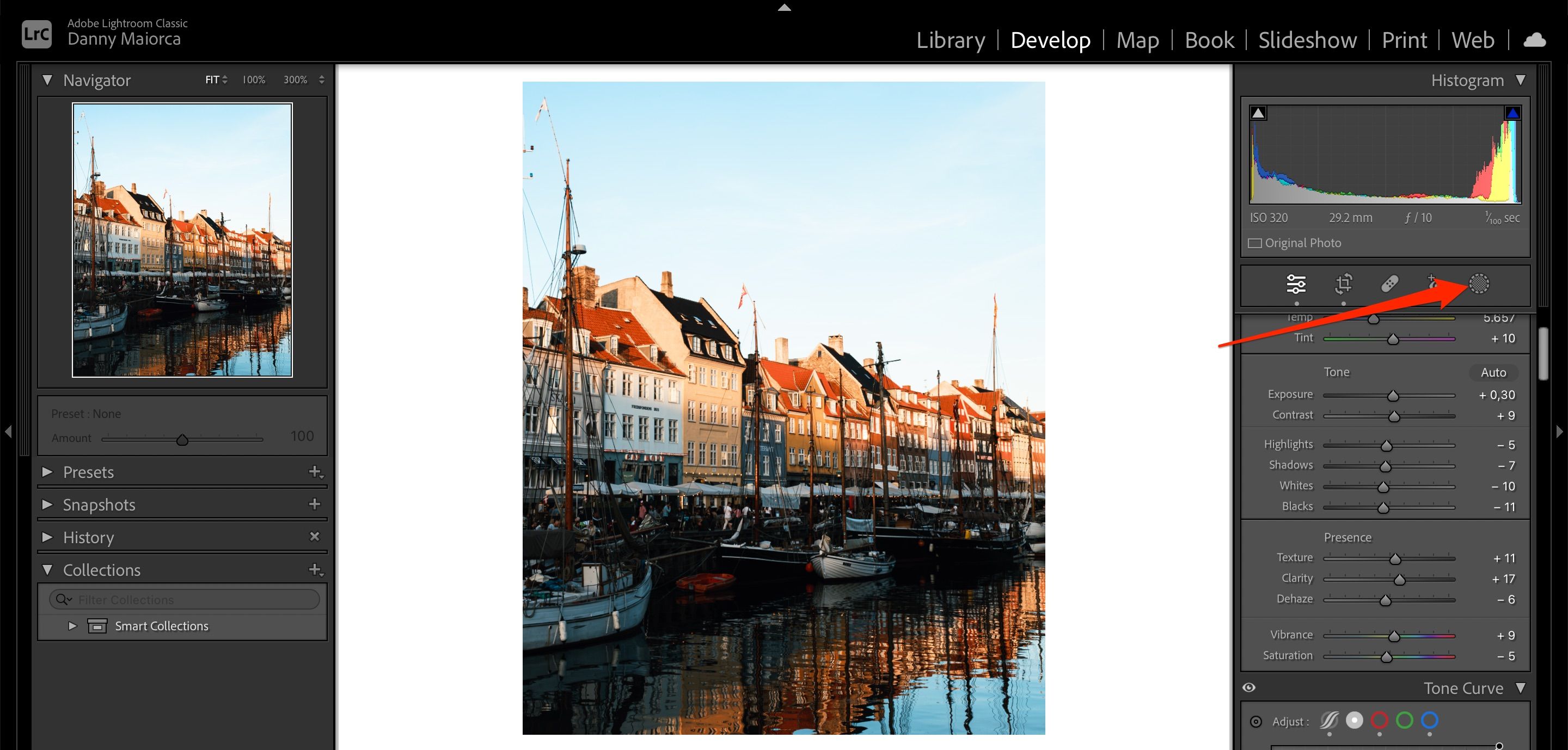 Иконка Маскирования в Adobe Lightroom