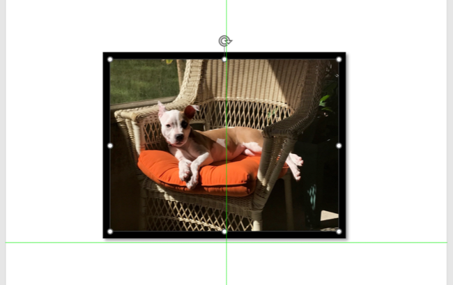 Пример направляющих при перетаскивании объекта в Word