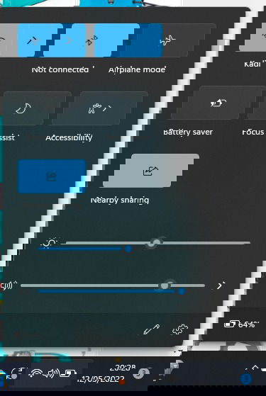 Nearby Sharing в Быстрых параметрах