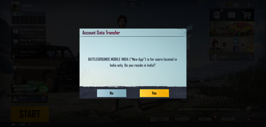 Transfer PUBG Mobile Data to Battlegrounds Mobile India