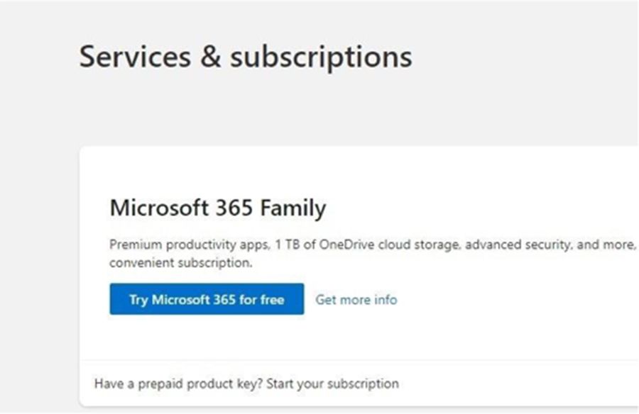 Ключ и загрузка Office через аккаунт Microsoft