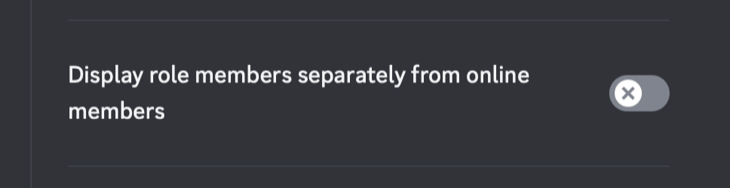 Настройка отображения роли отдельно в настройках Discord