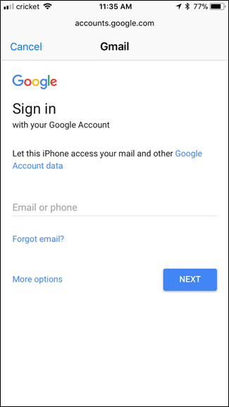 Переключатель синхронизации контактов для Google на iPhone