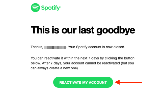 Нажмите Reactivate My Account в письме