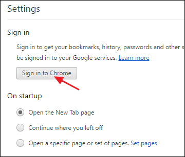 Вход в Chrome на десктопе