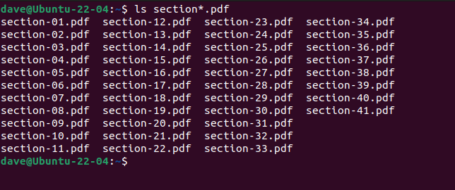 Использование ls для перечисления упорядоченных PDF-файлов