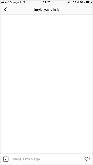 Окно переписки, открытое из профиля