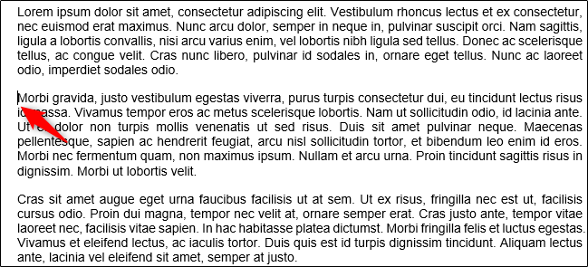 Начало второго абзаца