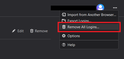 Удалить все логины