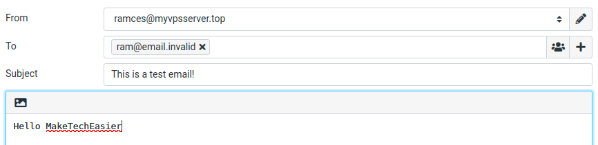 Скриншот тестового письма, отправляемого на тестовый адрес.