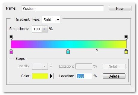 Настройка пользовательского градиента с яркими переходами