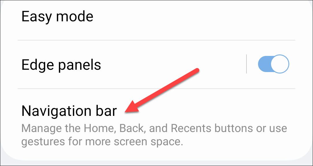 select navigation bar