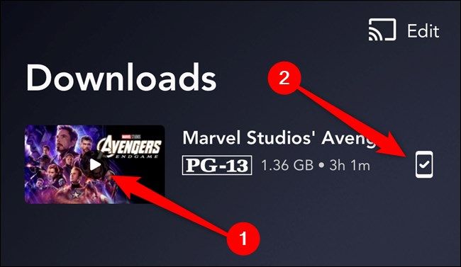 Нажмите Воспроизвести для просмотра загруженного фильма