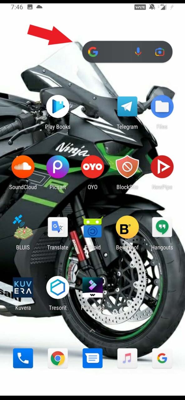 Виджет поисковой строки Google на экране