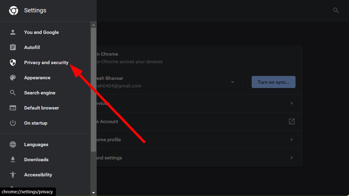 Раздел «Конфиденциальность и безопасность» в Chrome