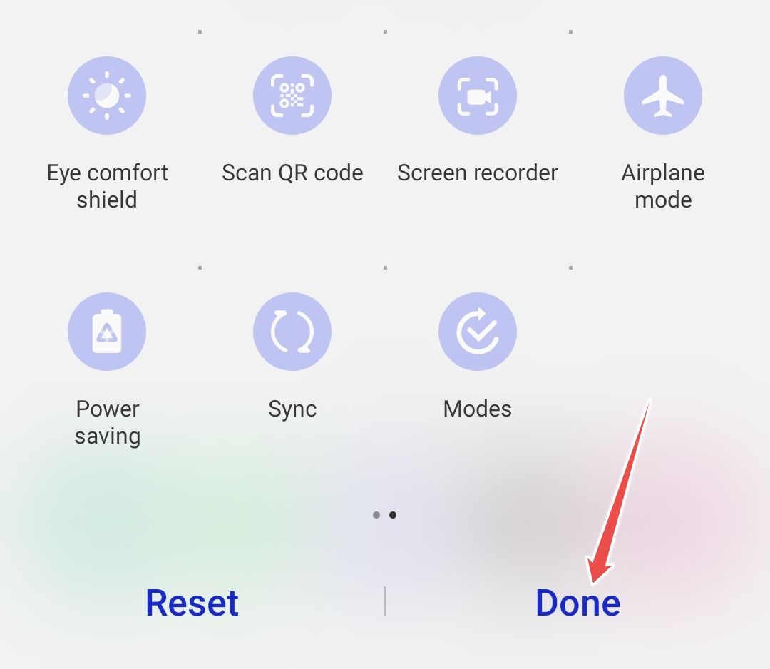 Сохранение новых кнопок в Быстрых настройках.