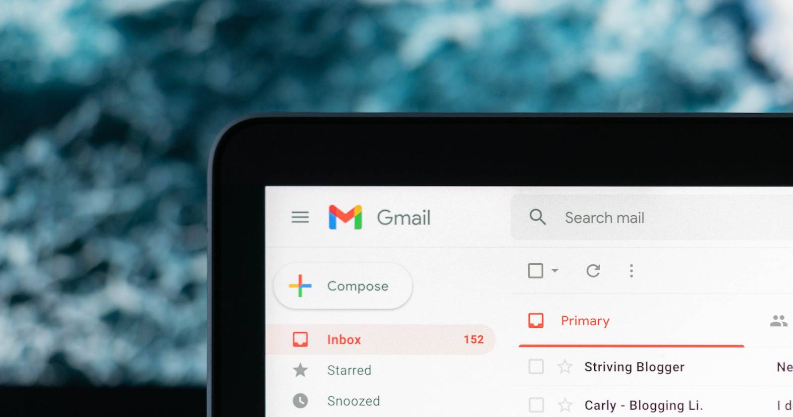 Окно Gmail в веб‑браузере на рабочем столе Windows