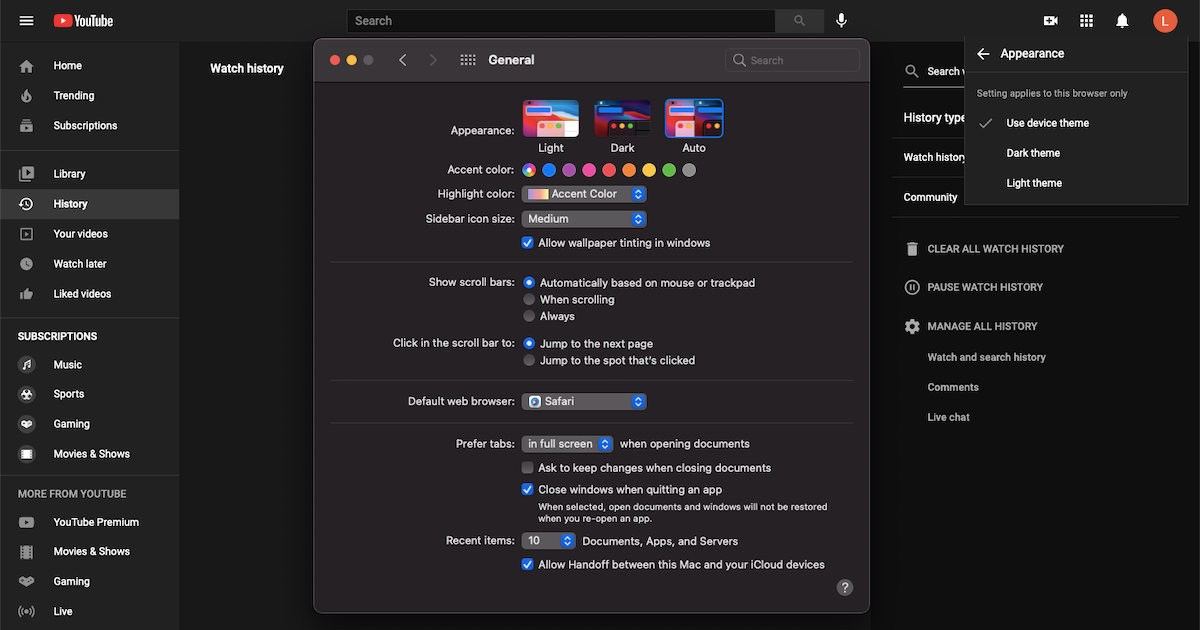macOS: режим авто для смены темы в течение дня