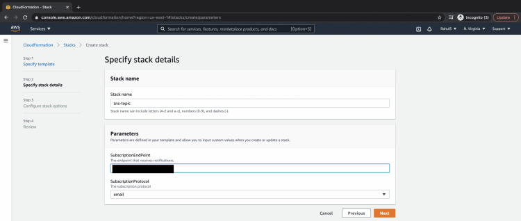 Укажите email в качестве endpoint