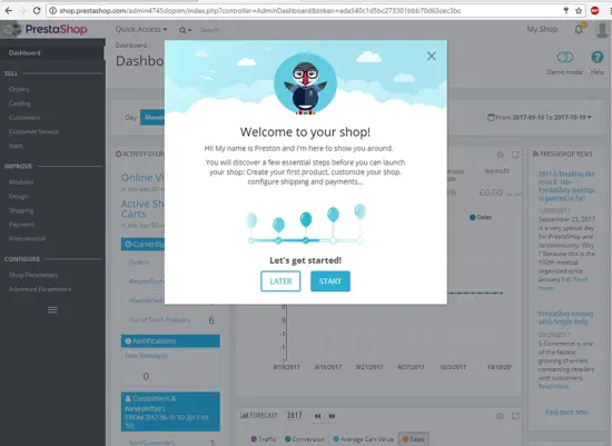 Приветствие в Backoffice