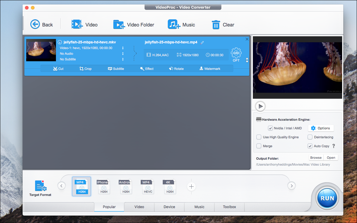 Добавление файла в WinX VideoProc