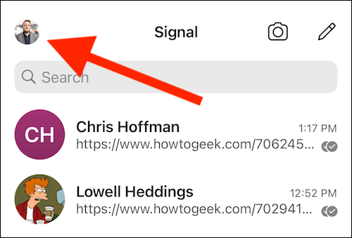 Tap your avatar in the top-left corner
