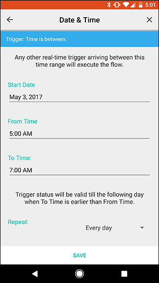 Настройка временного диапазона