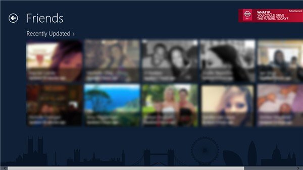 Визуальное представление активности друзей в виде миниатюр и статусов