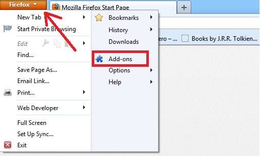 удаление тулбара Firefox 1