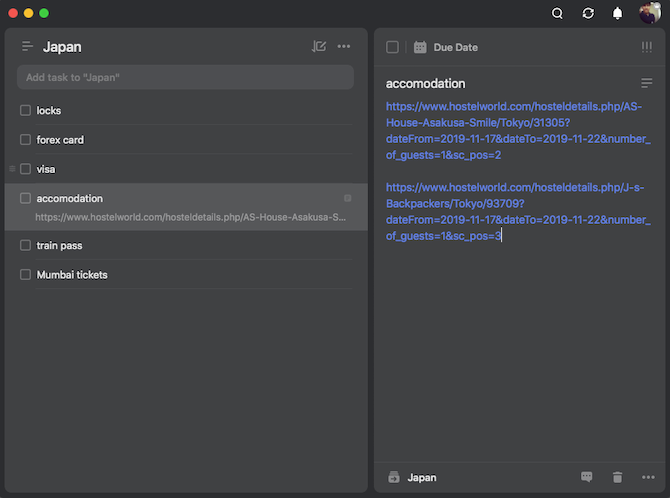Plan a trip on TickTick