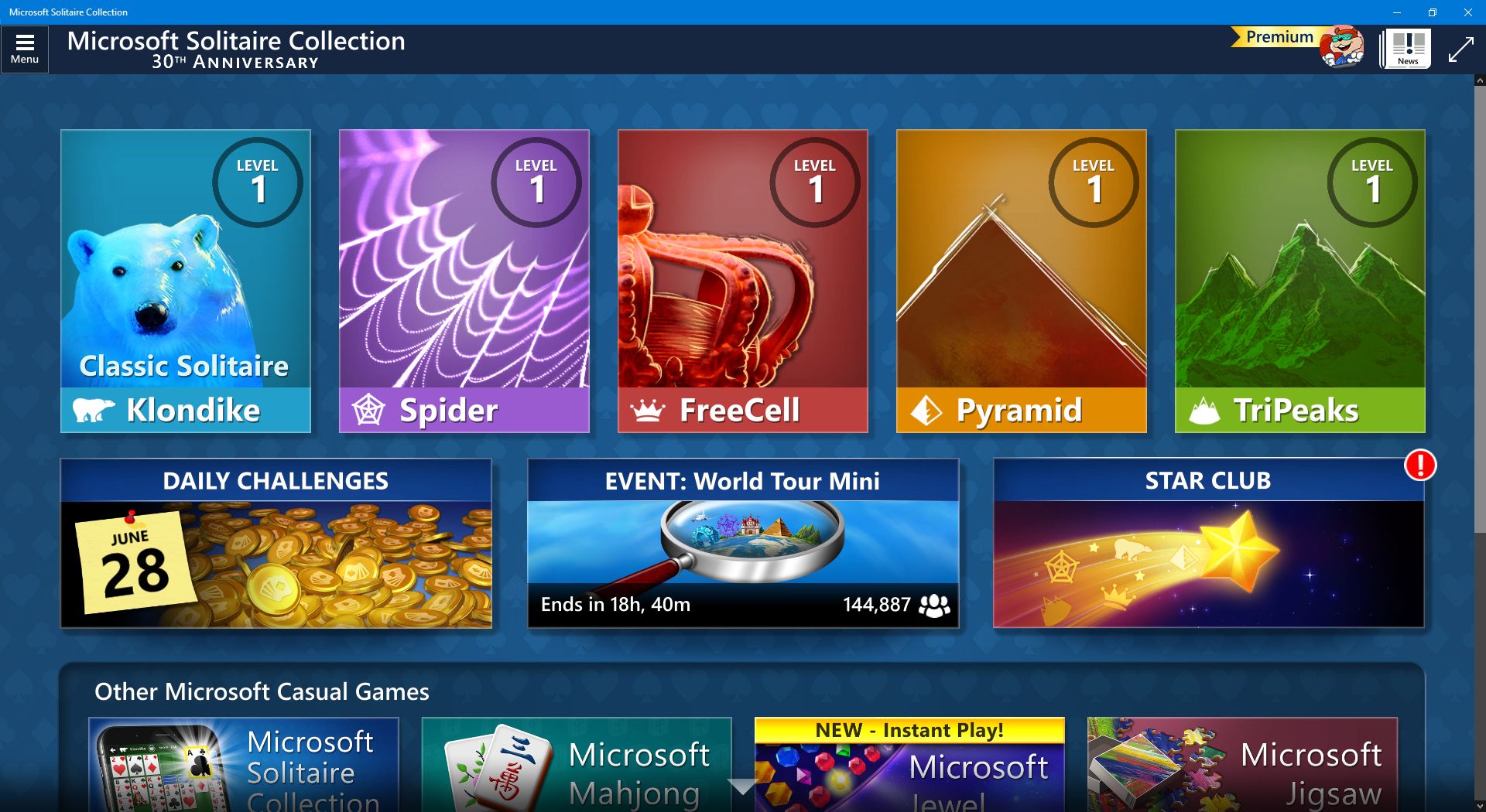 Microsoft Solitaire Collection с рекламой внутри