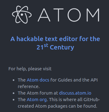 Atom запущен в Ubuntu