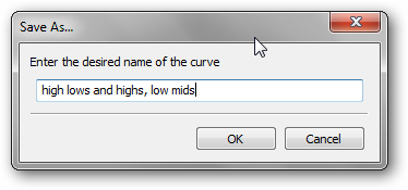 Сохранение пресета эквалайзера с вводом имени