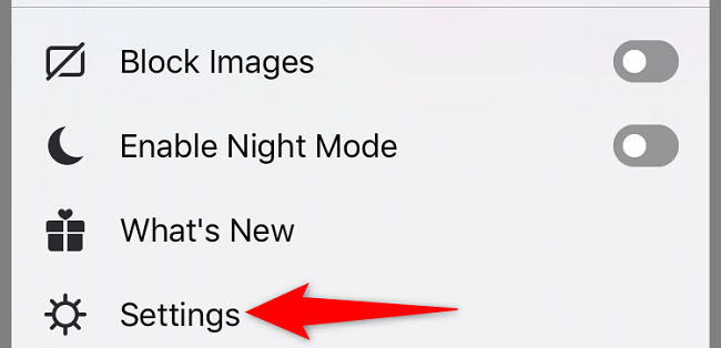 Выберите «Настройки» в меню Firefox.