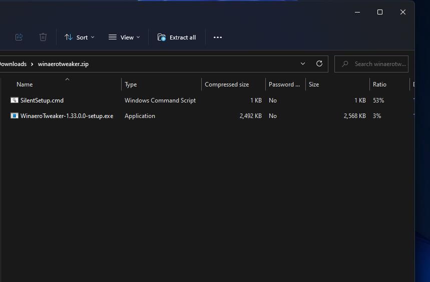 Опция Извлечь все в Проводнике