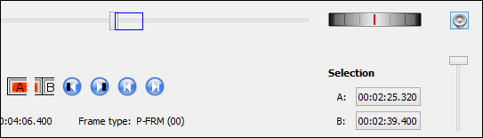 Обозначение конечной точки B и сжатый выделенный фрагмент