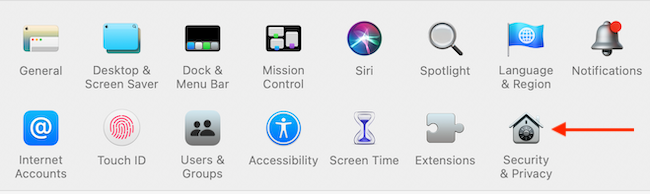 Go to Security & Privacy in System Preferences