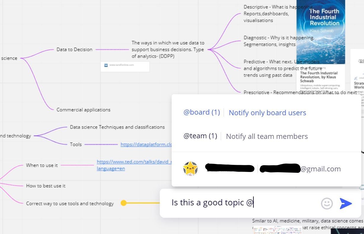 Тегирование участников и обмен комментариями в Miro